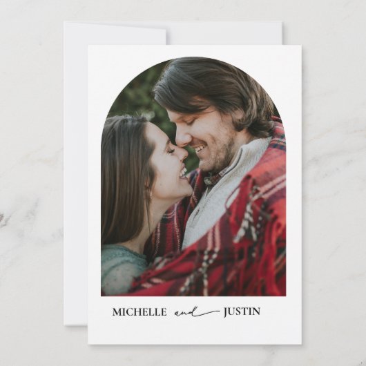 Boho写真 |ミニマリストリハーサルディナー 招待状 (裏面)