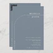 Boho写真 |ミニマル書道台本結婚の 招待状 (正面/裏面)