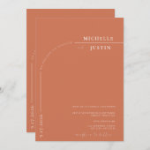 Boho写真 |ミニマル書道台本結婚の 招待状 (正面/裏面)