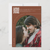 Boho写真 |ミニマル書道台本結婚の 招待状 (裏面)