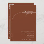 Boho写真 |ミニマル書道台本結婚の 招待状 (正面/裏面)