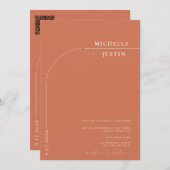 Boho写真 |ミニマル書道台本結婚の 招待状 (正面/裏面)