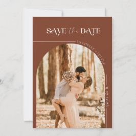 Boho写真 |日付モダンの保存 招待状