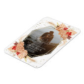 Boho写真 | Terracotta結婚式の日付を保存 マグネット (左側)