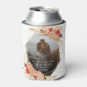 Boho写真 | Terracotta結婚式の日付を保存 缶クーラー (缶正面)