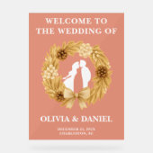 Boho冬のウェディングウェルカムフロステッド アクリルサイン (正面)