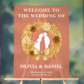 Boho冬のウェディングウェルカムフロステッド アクリルサイン (ニュートラル)