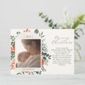 Boho冬のフローラロングメッセージクリスマス シーズンカード (スタンド正面)