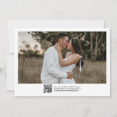 Boho冬の結婚式QrコードRSVP水平 招待状 (裏面)