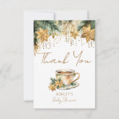 Boho冬の赤ちゃんシャワー茶のパーティー感謝していユー サンキューカード (正面)