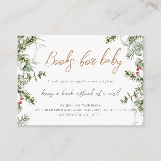 Boho冬の赤ちゃんシャワー |ベビー要求書 エンクロージャーカード (正面)