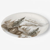 Boho冬クリスマスベビーシャワー ペーパープレート (アングル)