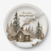 Boho冬クリスマスベビーシャワー ペーパープレート (正面)