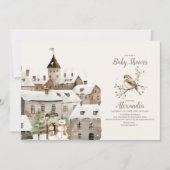 Boho冬クリスマスベビーシャワー 招待状 (正面)