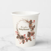 Boho冬クリスマスベビーシャワー 紙コップ (正面)