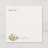 Boho冬熊ベビーシャワーアドバイスカード エンクロージャーカード (正面)