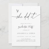 Boho卒業パーティー発表招待状カード セーブザデート (正面)