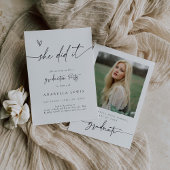 Boho卒業パーティー発表招待状カード セーブザデート