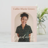 Boho卒業写真モダン発表カード 案内状 (スタンド正面)