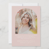 Boho卒業発表ガールグラードフォトピンク 案内状 (裏面)