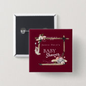 Boho南西ブルゴーニュ赤ちゃんシャワー 缶バッジ (正面&裏面)