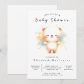 Boho印刷可能なクマの赤ちゃんシャワー 招待状 (正面/裏面)