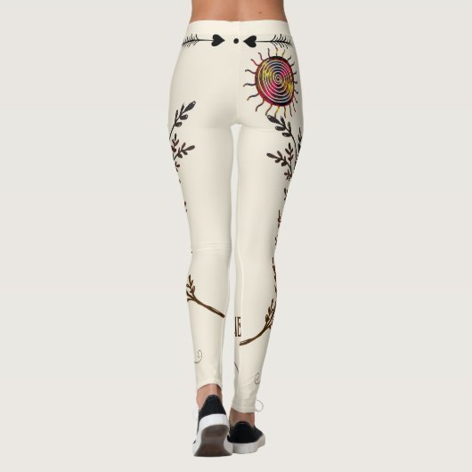 Boho古代スパイラルサンレインボーヒーリングヨガ レギンス (裏面)