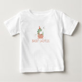 BOHO名前をカスタムするグリーンディノベビーマッチングファミリー ベビーTシャツ (正面)