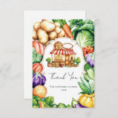 Boho地元で栽培されたファーマーズマーケットベビーシャワー サンキューカード (正面/裏面)