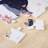 Boho夏かわいい猫たちサボテン ジグソーパズル (側面)