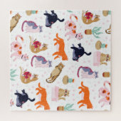 Boho夏かわいい猫たちサボテン ジグソーパズル (横)