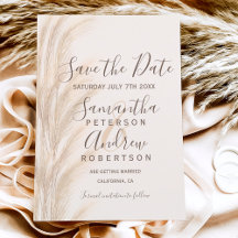 Boho夏のパンパスグラスの水色は、日付を保存