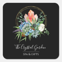 Boho多肉花ブーケ結晶の水色