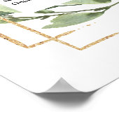 Boho多肉質葉フローラ金ゴールド幾何学的 ポスター (角)