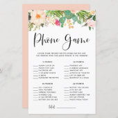 Boho多肉食フローラ赤ちゃんシャワー電話ゲーム (正面/裏面)