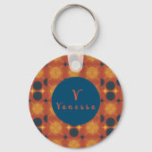 Boho天日月モノグラムスクリプトキーチェーン キーホルダー (正面)