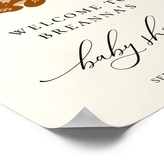 Boho天熊赤ちゃんシャワーへようこそ ポスター (角)