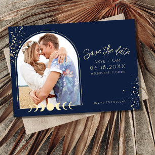 Boho天空のアーチ結婚写真 セーブザデート