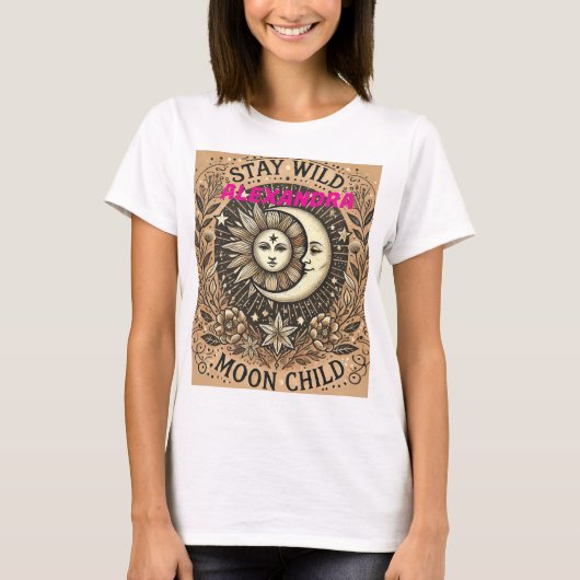 Boho天空「シャインムーンチャイルド」 Tシャツ – Mystic (正面)