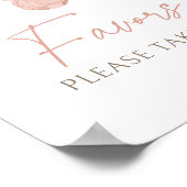 Boho女の子の服の赤ちゃんシャワー好意サイン ポスター (角)