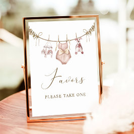 Boho女の子の服の赤ちゃんシャワー好意サイン ポスター