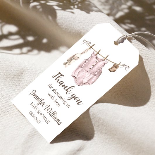 Boho女の子の服の赤ちゃんシャワー感謝していユーラベル ギフトタグ