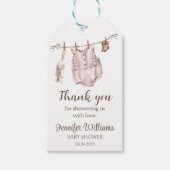 Boho女の子の服の赤ちゃんシャワー感謝していユーラベル ギフトタグ (正面)