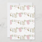 Boho女の子の服ベビーシャワー 招待状 (裏面)