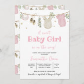 Boho女の子の服ベビーシャワー 招待状 (正面/裏面)