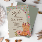 Boho女性のカーボーイフラワーブーツ西ベビーシャワー 招待状