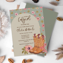 Boho女性のカーボーイフラワーブーツ西ベビーシャワー