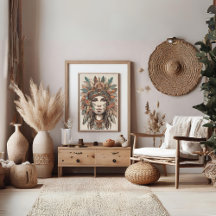 Boho女性アートモダンポスター