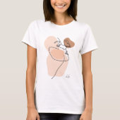 Boho女性ラインアート自然トーン Tシャツ (正面)