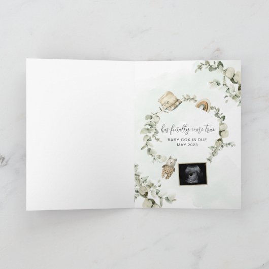 Boho妊娠男女兼用告知カード 案内状 (内部)